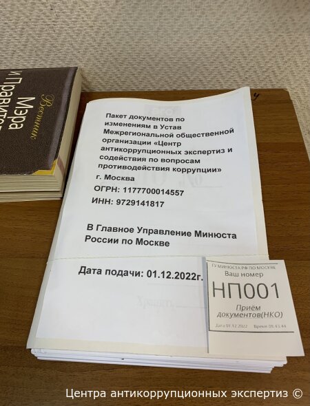 Об уставах НКО. Предварительное Заключение Центра антикоррупционных экспертиз.